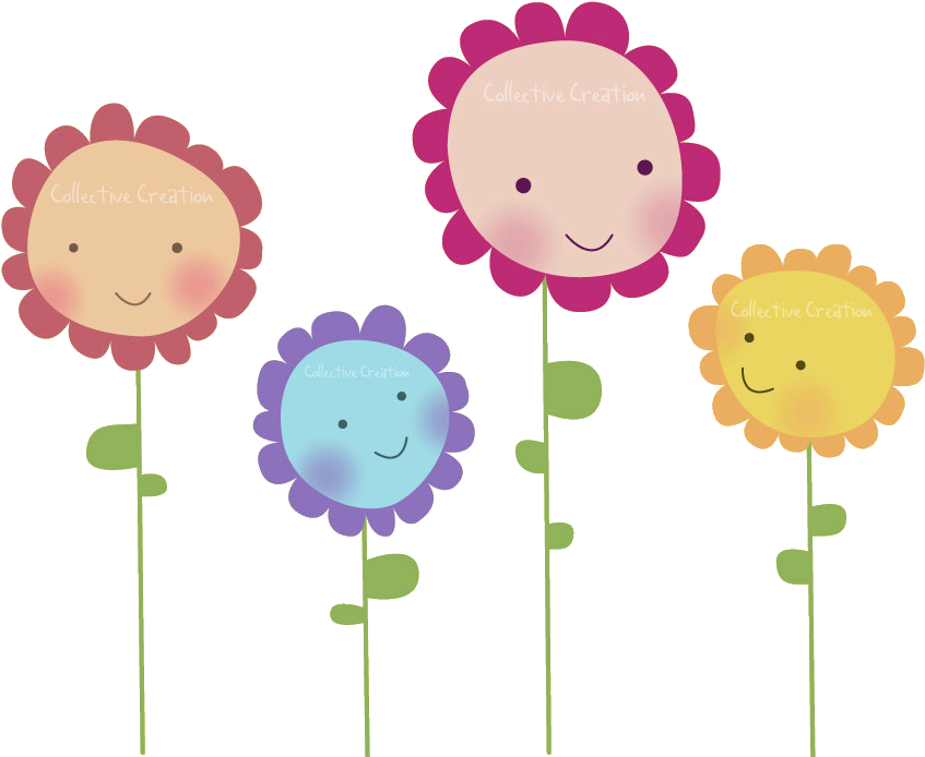 Tumblr Cute Png - 4 Flowers Clip Art Transparent Png (900x900), Png Download