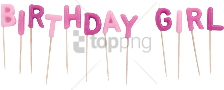 Free Png Birthday Girl Candles Png Image With Transparent - Happy Birthday Girl Png Clipart (850x363), Png Download
