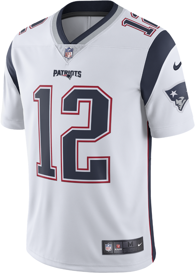 Nike Nfl New England Patriots Limited Men's Football - Tom Brady White Jersey Clipart (1000x1000), Png Download
