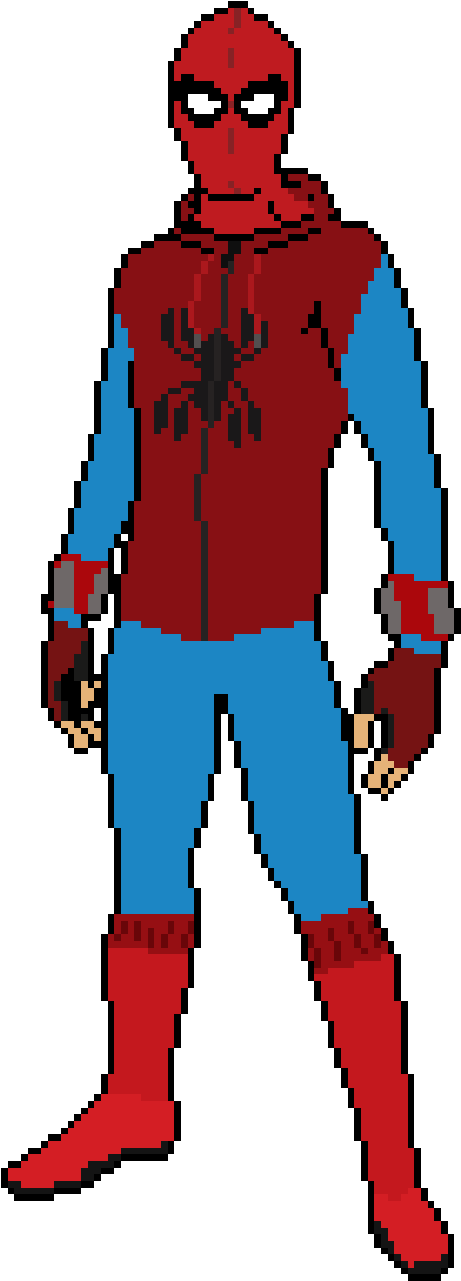 Spider Man Homecoming Homemade Suit Drawing , Png - Spiderman Homemade Suit Homecoming Drawing Clipart (415x1153), Png Download