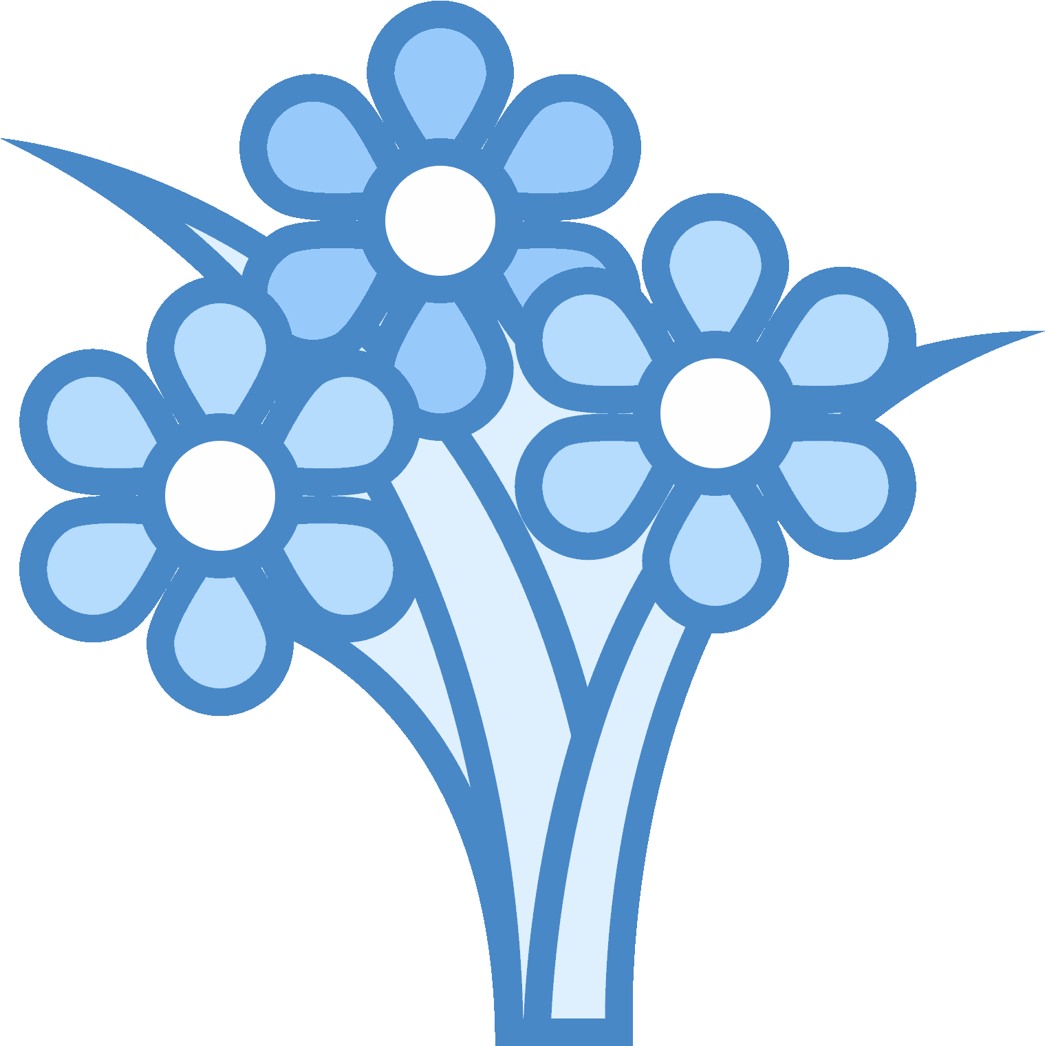 1600 X 1600 5 - Png Blue Flower Icon Clipart (1600x1600), Png Download