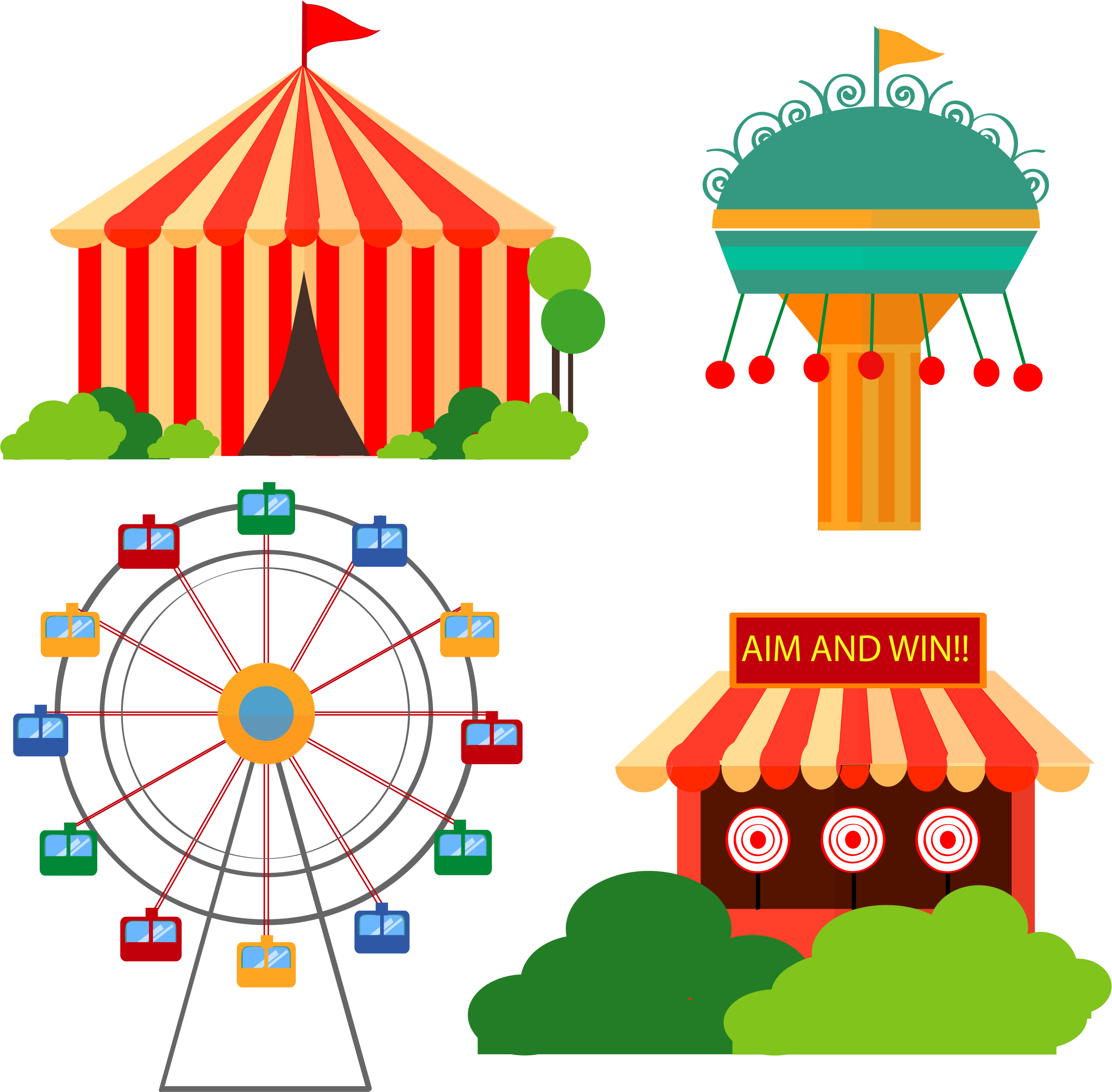 Star Clipart Carnival - Gambar Karnaval Kartun - Png Download (2299x2258), Png Download
