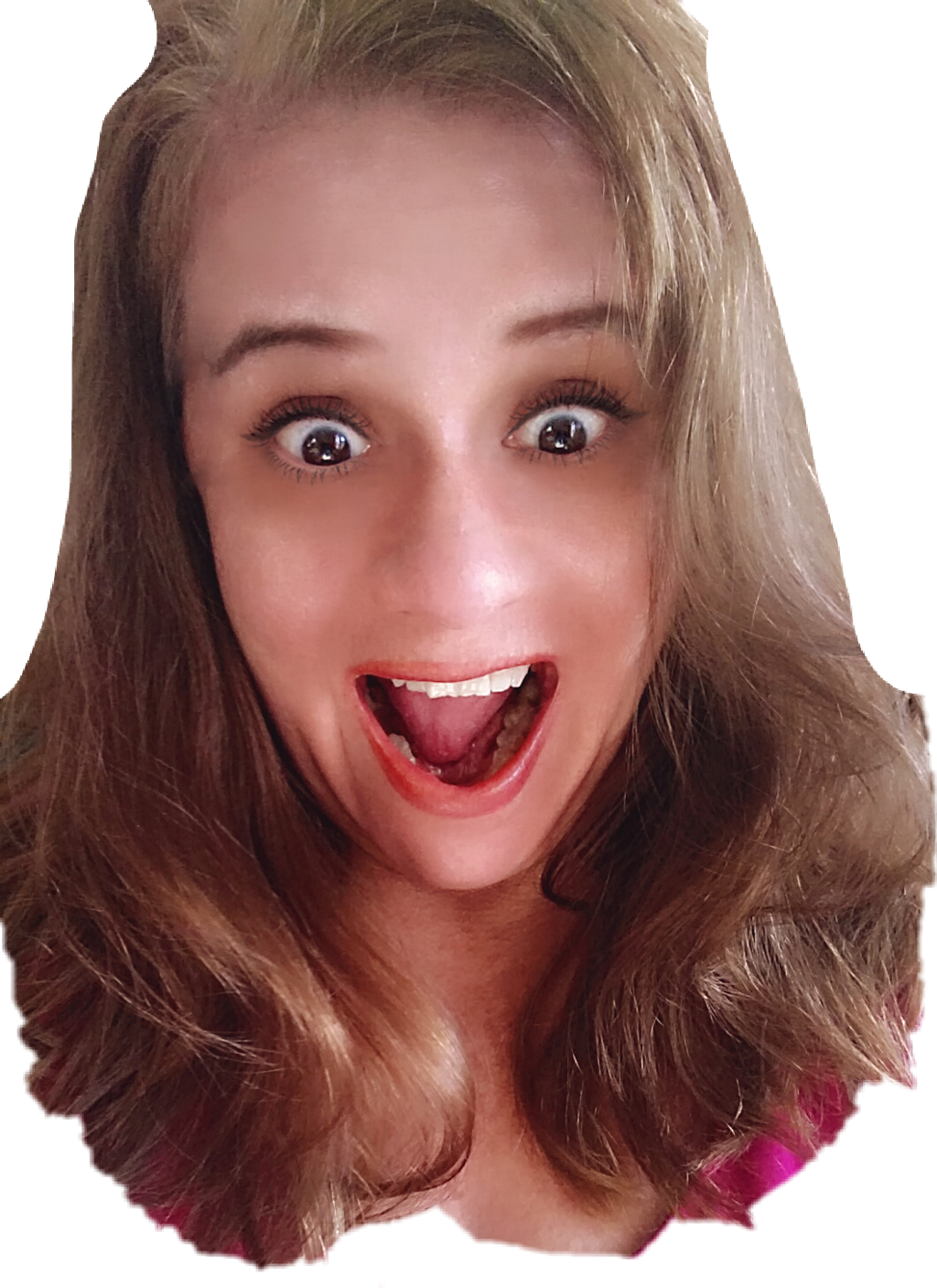 #face #woman #surprised #excited - Tongue Clipart (1024x1407), Png Download