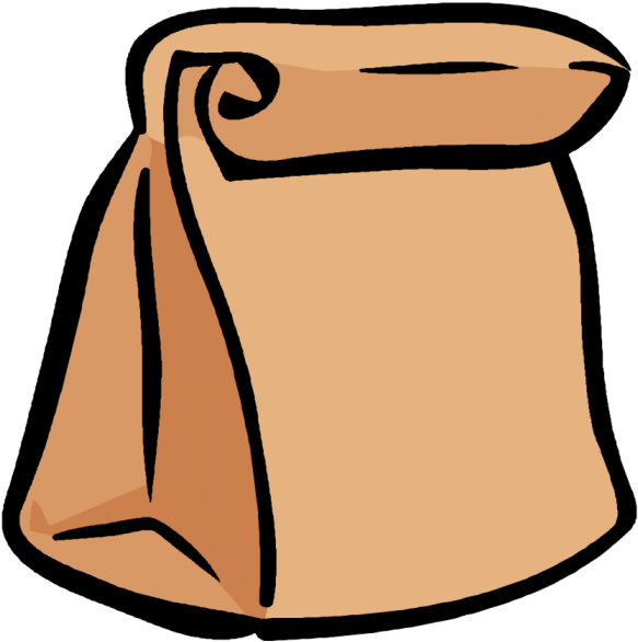 Brown Bag Lunch Clip Art 6zdteu Clipart - Brown Paper Bag Clip Art - Png Download (601x600), Png Download