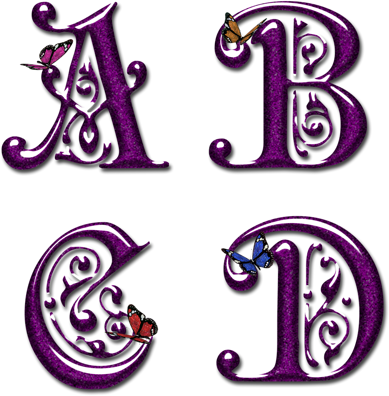 Alfabeto Lila Con Mariposas Png - Alphabet B Purple Clipart (1600x1600), Png Download