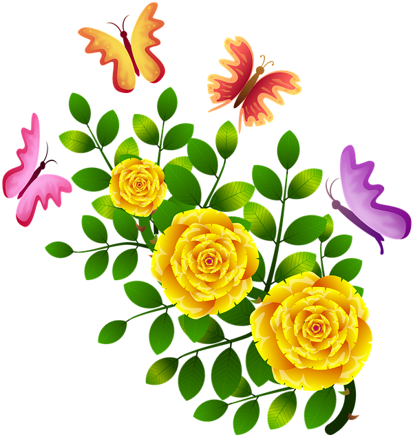 Flores Y Mariposas Png - Flores Con Mariposas Png Clipart (720x720), Png Download