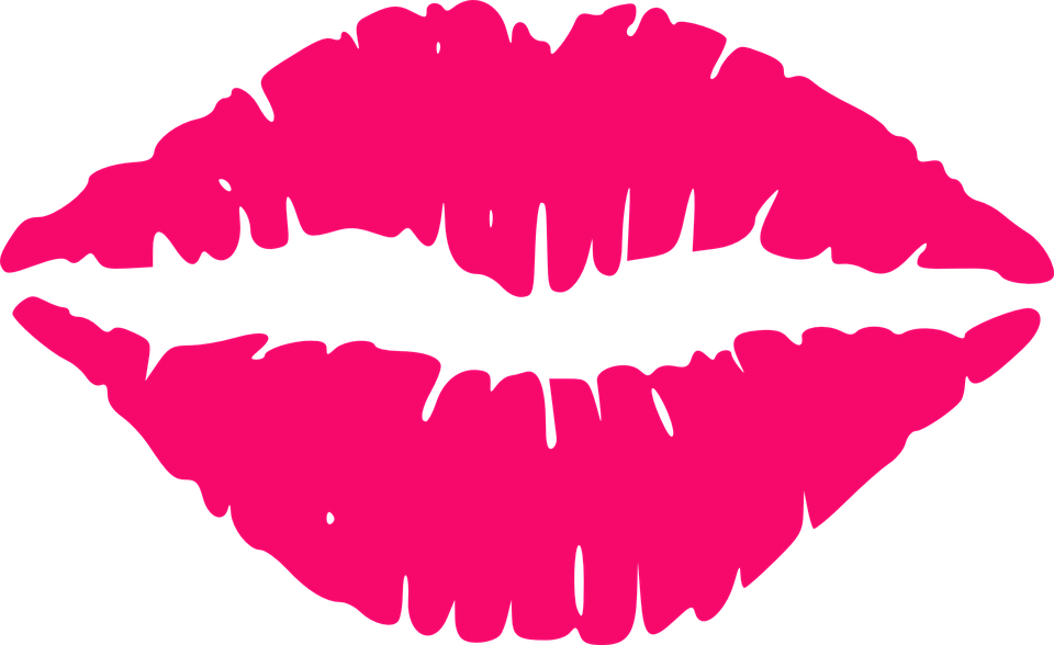 Lips Kiss Print Pink Alluring Love Letter - Lips Clip Art - Png Download (960x588), Png Download
