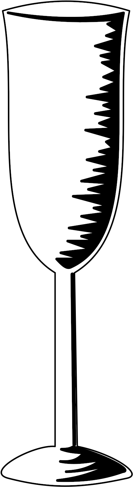 Big Image - Champagne Flute Glass Sketch Clipart (3200x2400), Png Download