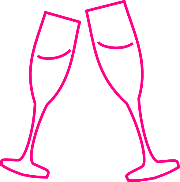 Pink Champagne Glass Clipart Clip Art - Pink Champagne Clip Art - Png Download (588x596), Png Download