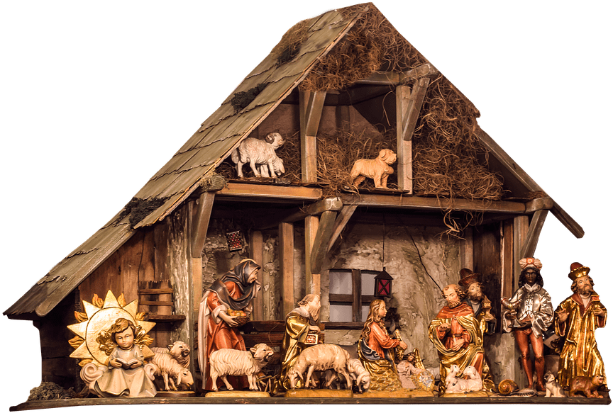 Christmas Crib Transparent Background Clipart (960x635), Png Download