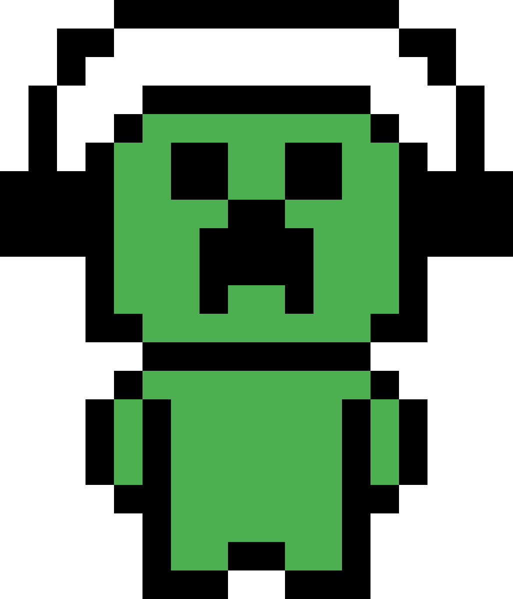 Dj Creeper - Pixel Art Creeper Clipart (1026x1197), Png Download