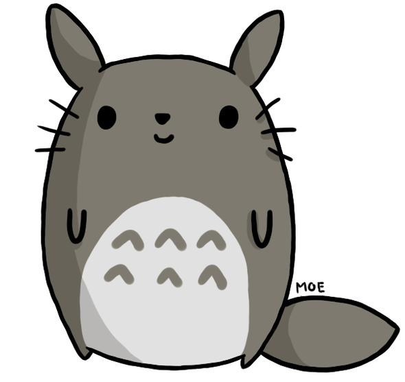Kawaii Totoro Png - De Totoró Clipart (590x557), Png Download