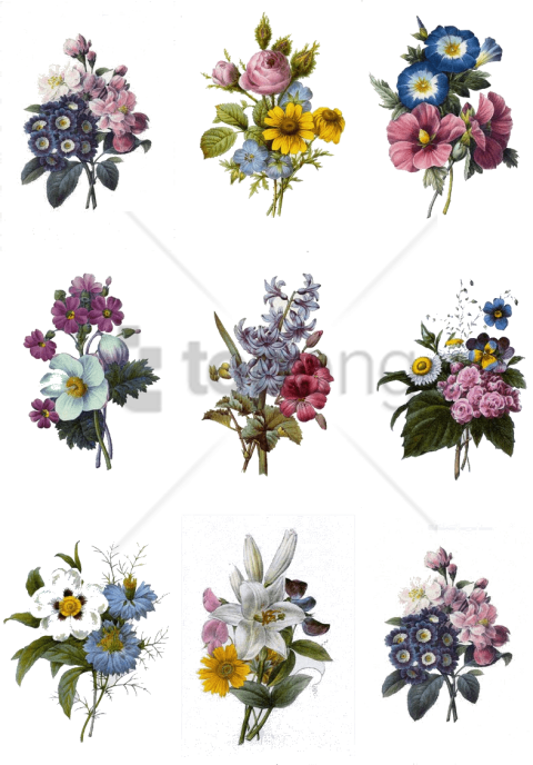 Free Png Colorful Flowers Tattoo Designs Png Image - Bouquet Flower Tattoo Clipart (480x688), Png Download