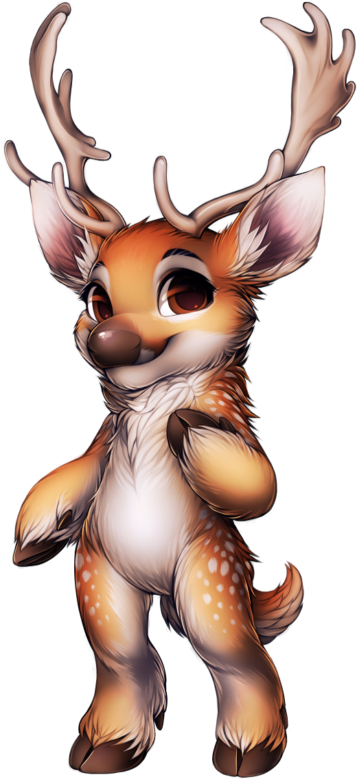 Furvilla On Twitter - Furry Deer Clipart (520x1134), Png Download