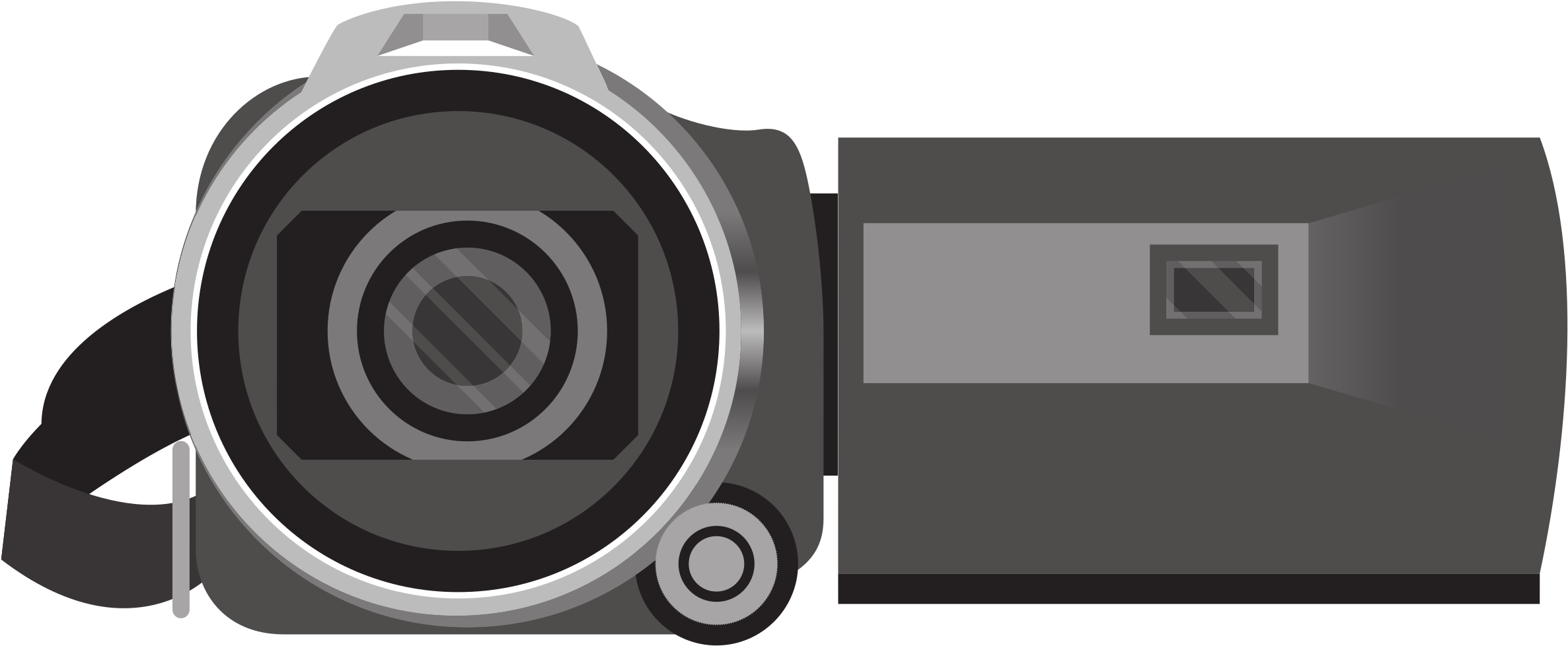 Clipart - Camcorder - Video Camera - Camcorder Clipart - Png Download (2400x1005), Png Download