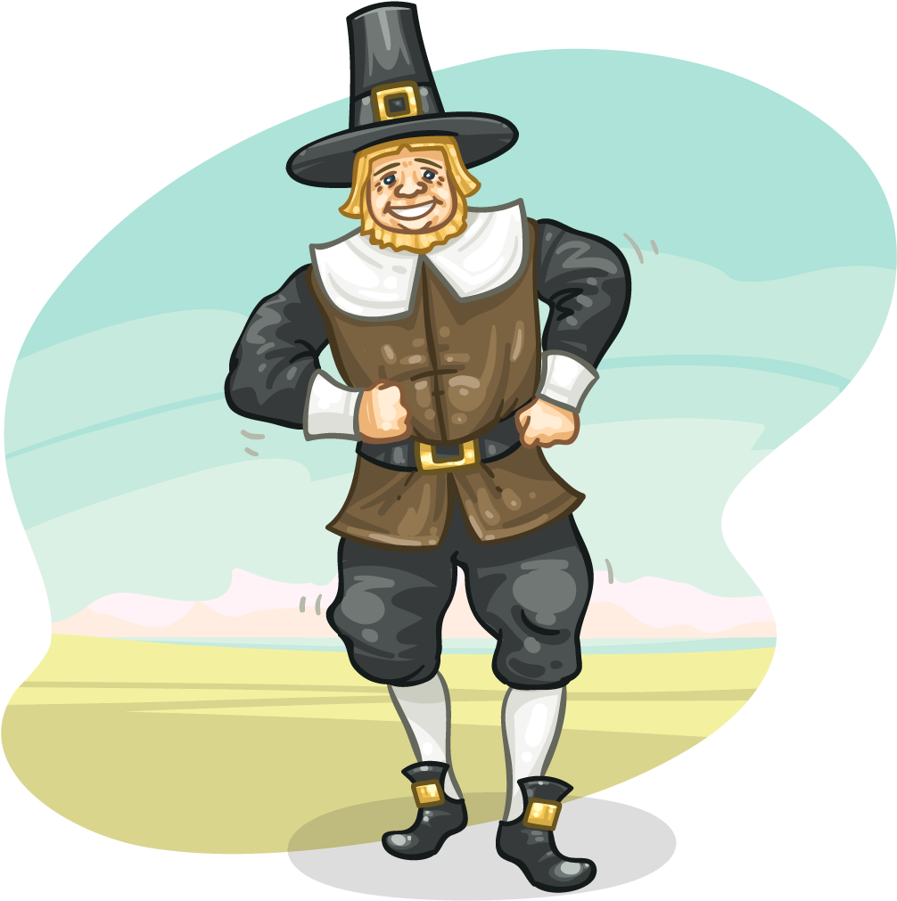 Pilgrim - Cartoon Clipart (1024x1024), Png Download