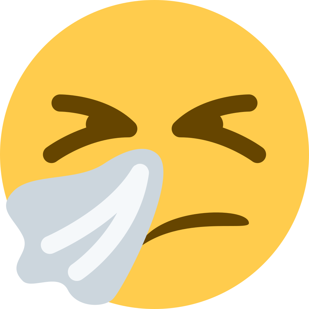 Emoji Sick Clip Art - Sneeze Face Emoji - Png Download (1024x1024), Png Download