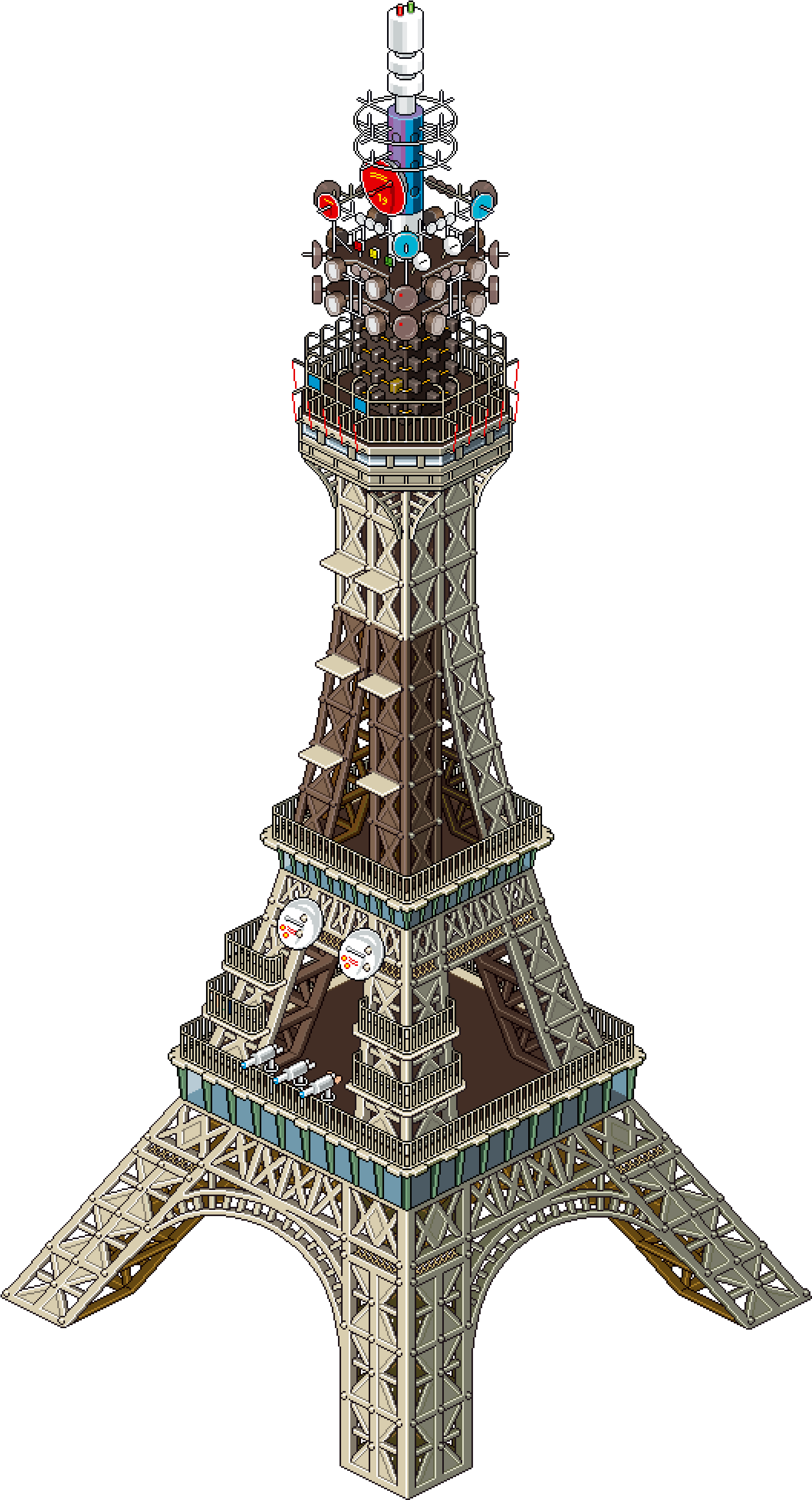 Pt Paris Eiffeltowersmaller 17k - Eiffel Tower Isometric View Clipart (1587x2961), Png Download