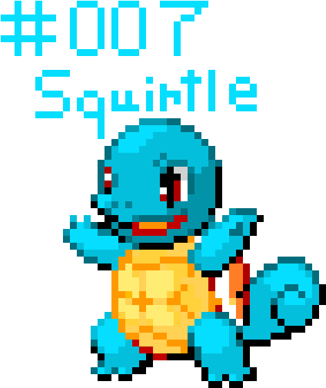 Squirtle - Pokemon Squirtle Pixel Gif Clipart (540x610), Png Download