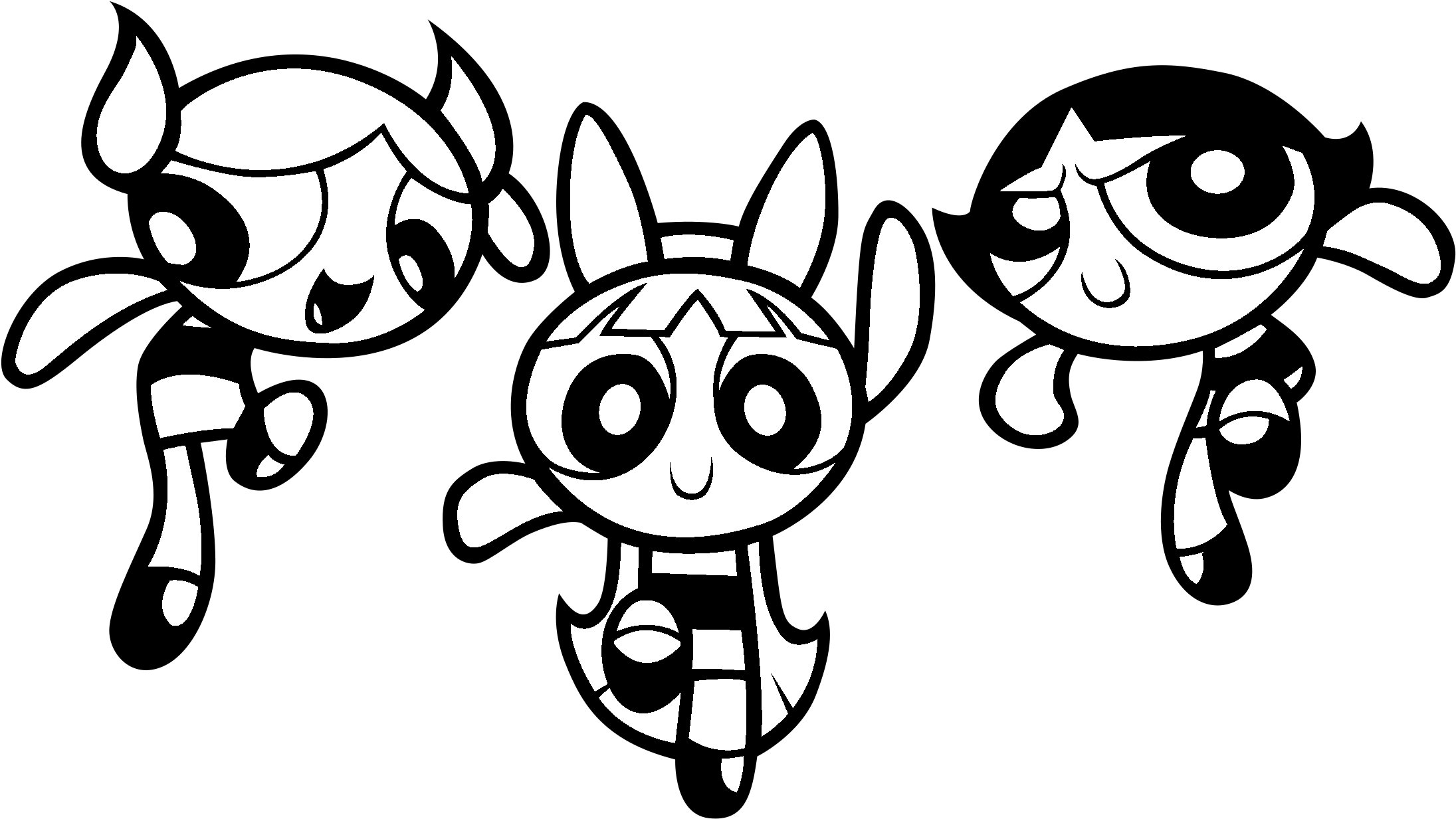 Powerpuff Girls Logo Black And White - Powerpuff Girl Blossom Coloring Page Clipart (2400x2400), Png Download