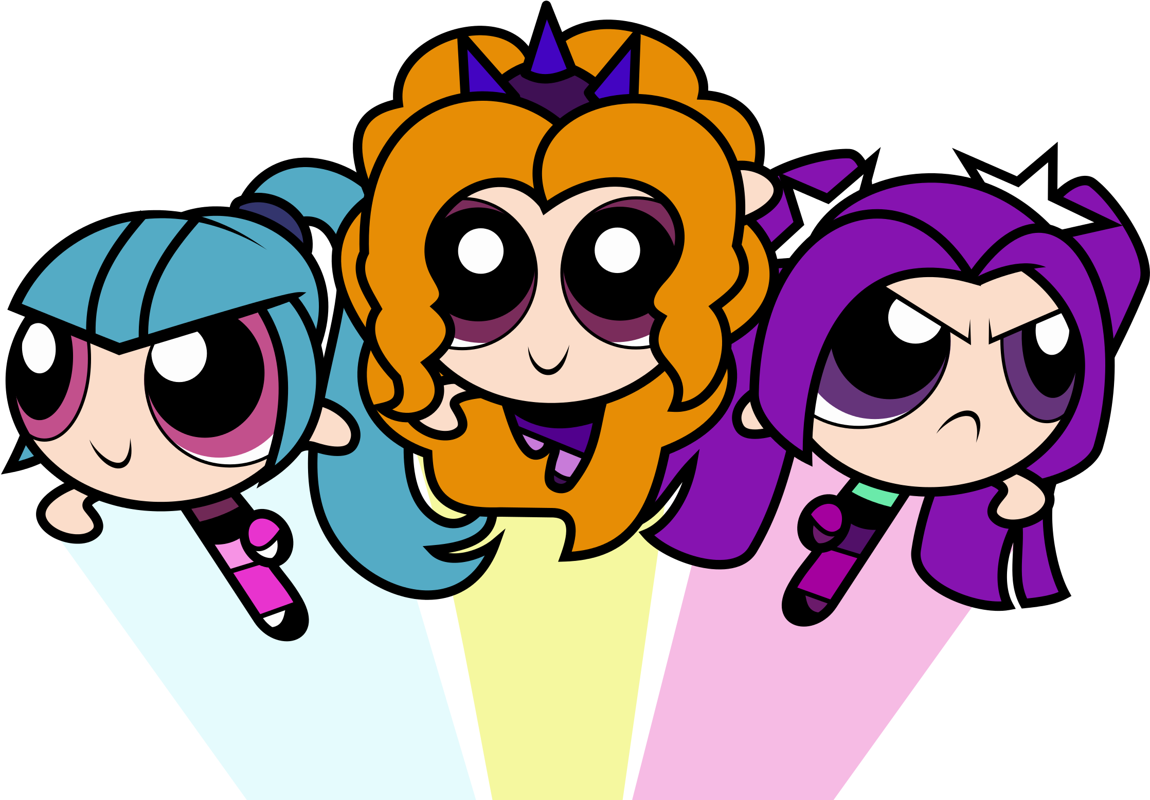 Powerdazzlings Girls By Mit-boy - My Little Pony Dazzlings Powerpuff Girls Clipart (2236x1556), Png Download