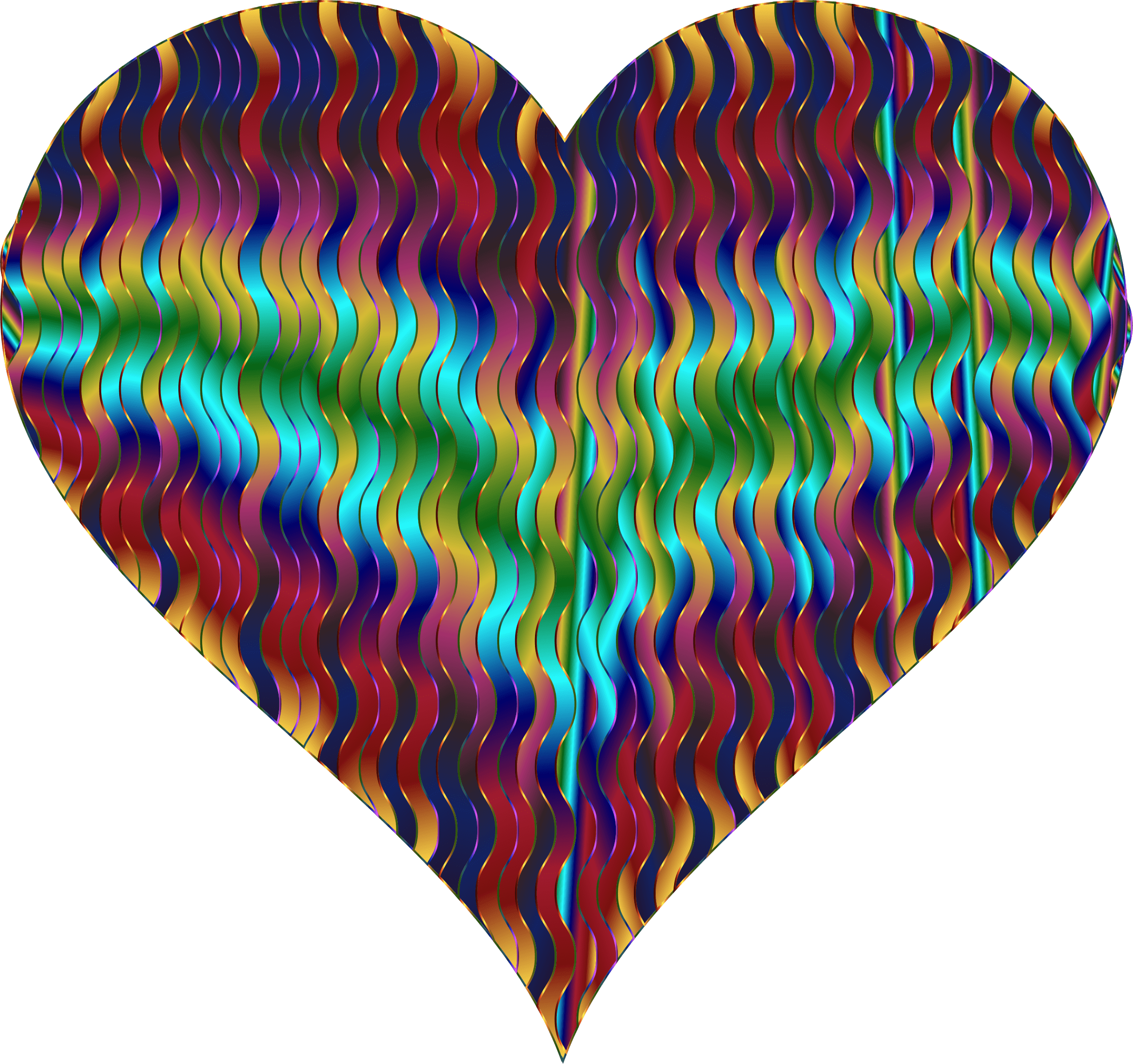 Wavy Line With Heart Clip Art - Heart - Png Download (2338x2196), Png Download