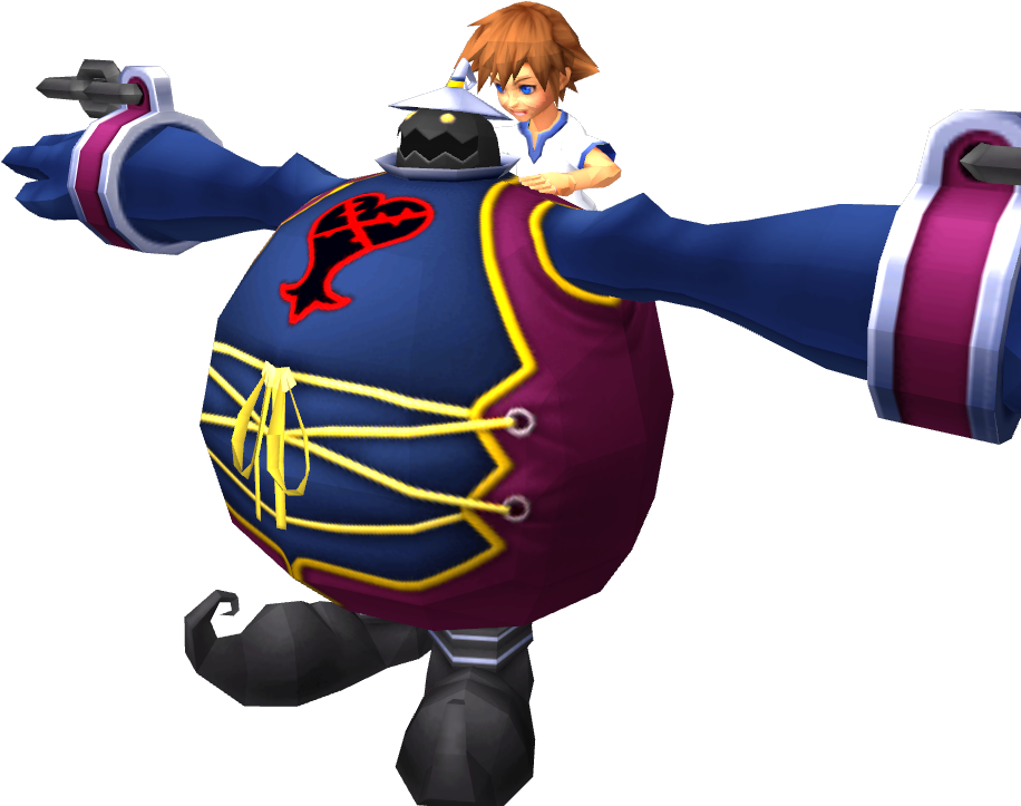 “big Belly The Large Body Gives Sora A Piggyback Ride” - Large Body Kingdom Hearts Clipart (916x723), Png Download