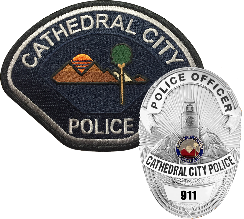 Badge And Patch - Cathedral City Police Patch Clipart (827x740), Png Download