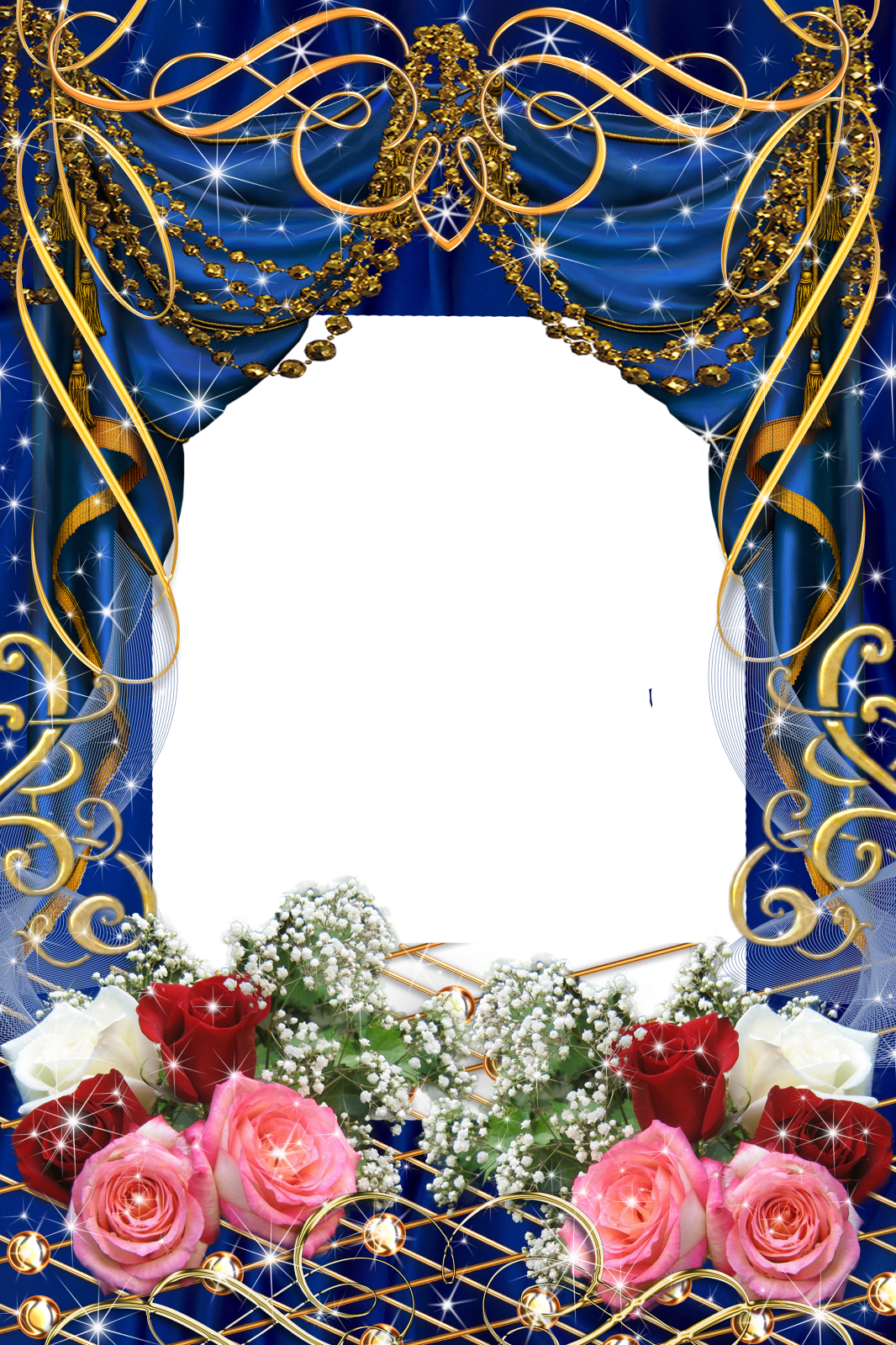 Flower Frame Png, Flowers Gif, Borders And Frames, - Garden Roses Clipart (1066x1600), Png Download