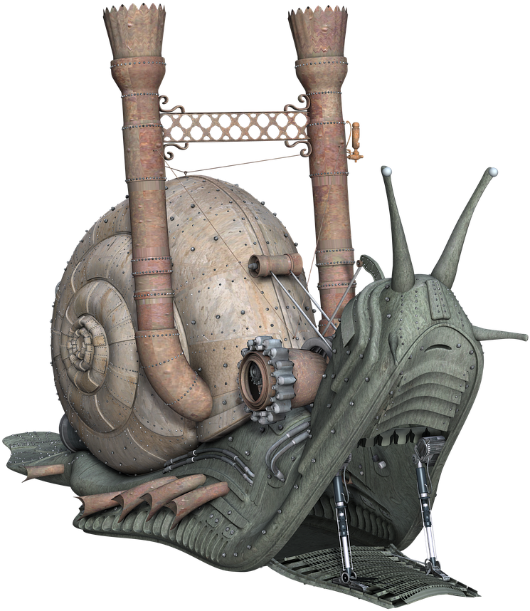 Snail Fantasy Steam Pank Png Image - Snail Clipart (745x858), Png Download