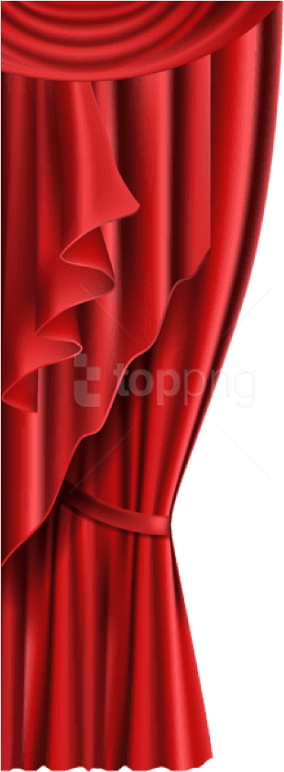 Curtain Red Transparent Png - Curtains Blue Png Clipart (480x1130), Png Download