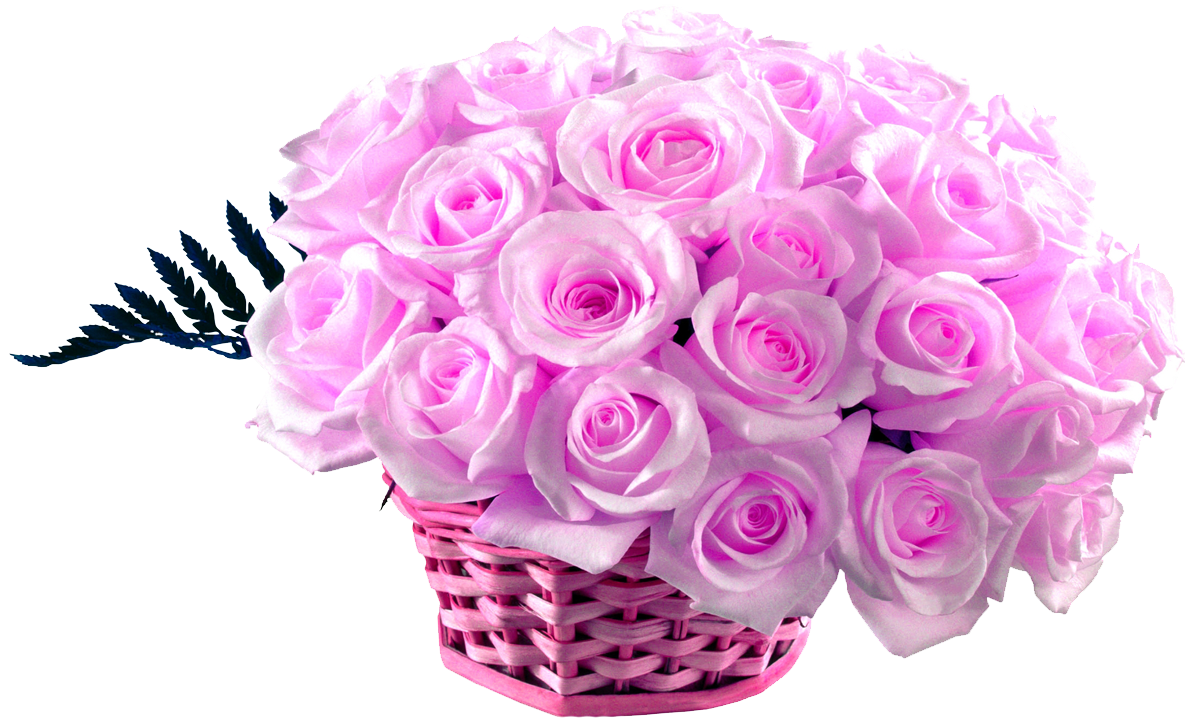 50 Pink Roses Basket - Good Morning Friends Images With Flowers Clipart (1200x1200), Png Download