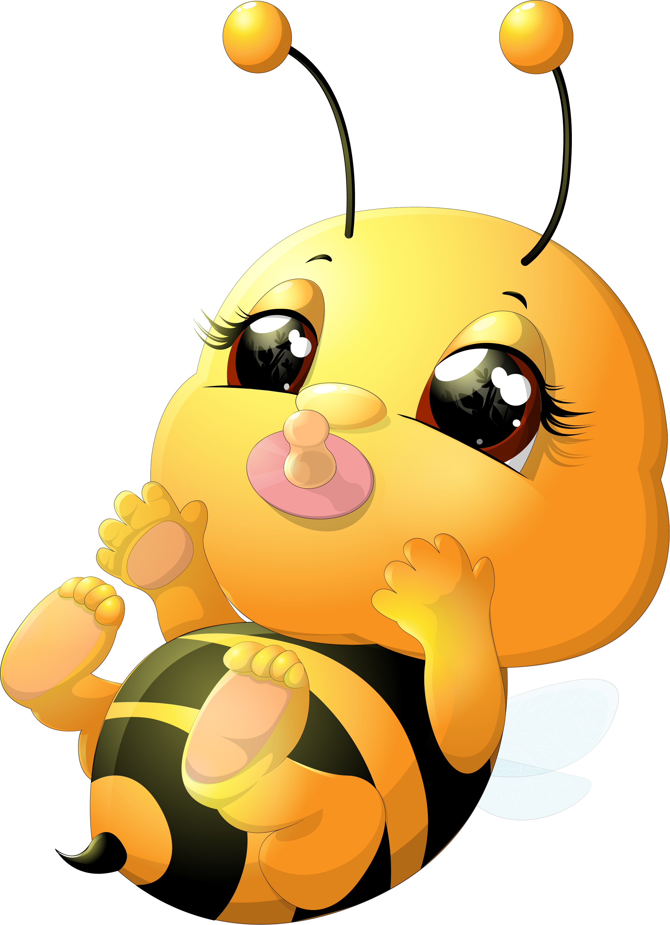 Beehive Honey Transprent Png - Baby Honey Bee Cartoon Clipart (2321x3203), Png Download
