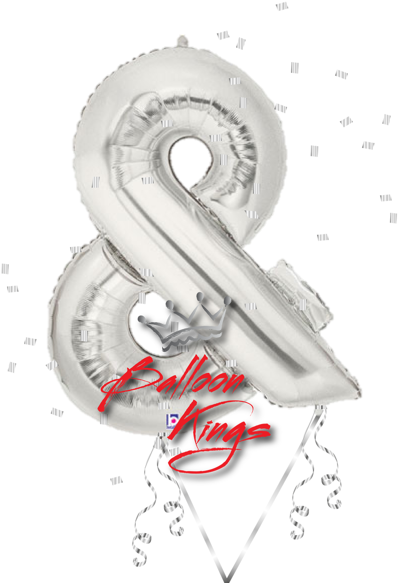 Silver Symbol Ampersand - Balloon Clipart (1280x1280), Png Download