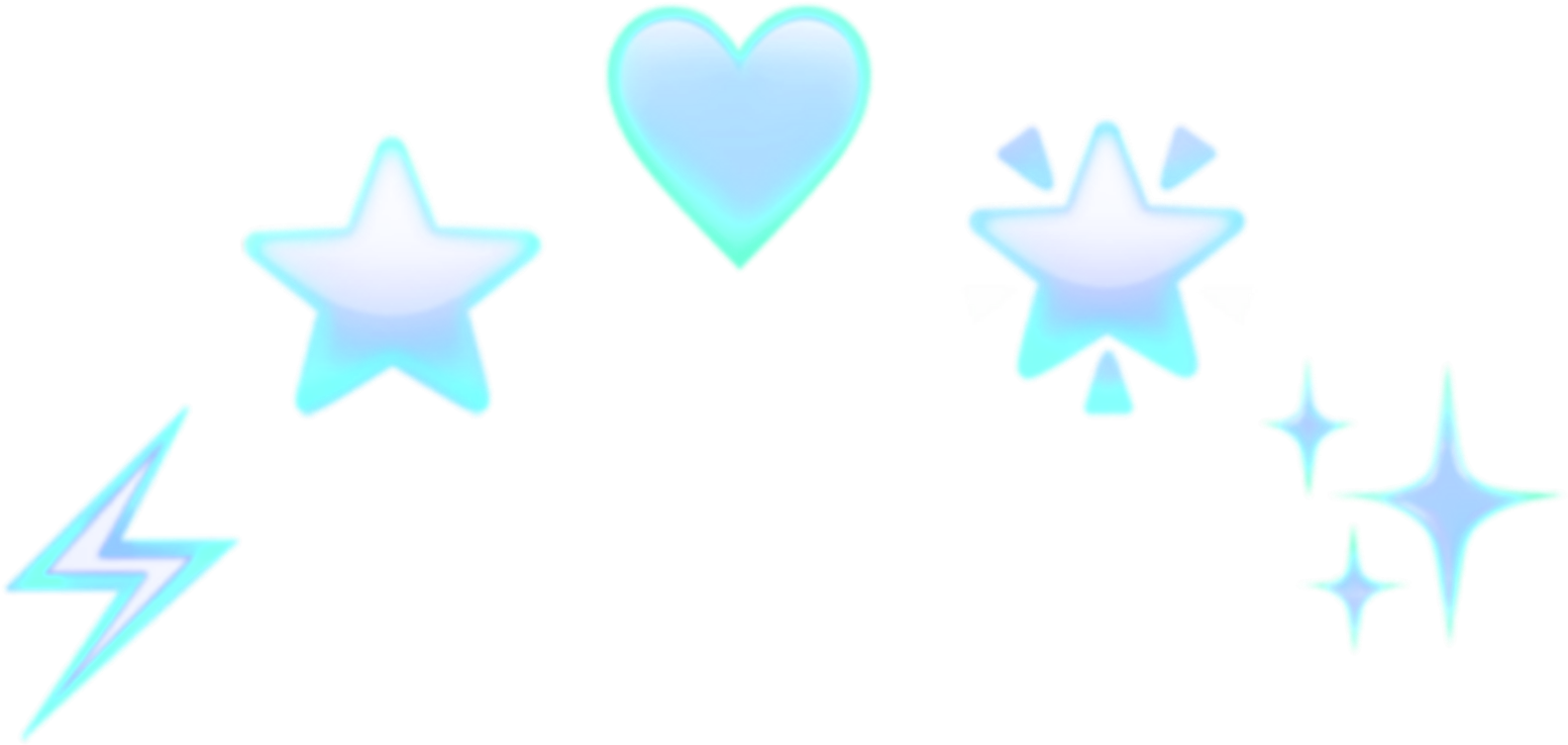 Emoji Heart Star Blue Design Decoration Thunder Head - Heart Clipart (2289x2289), Png Download