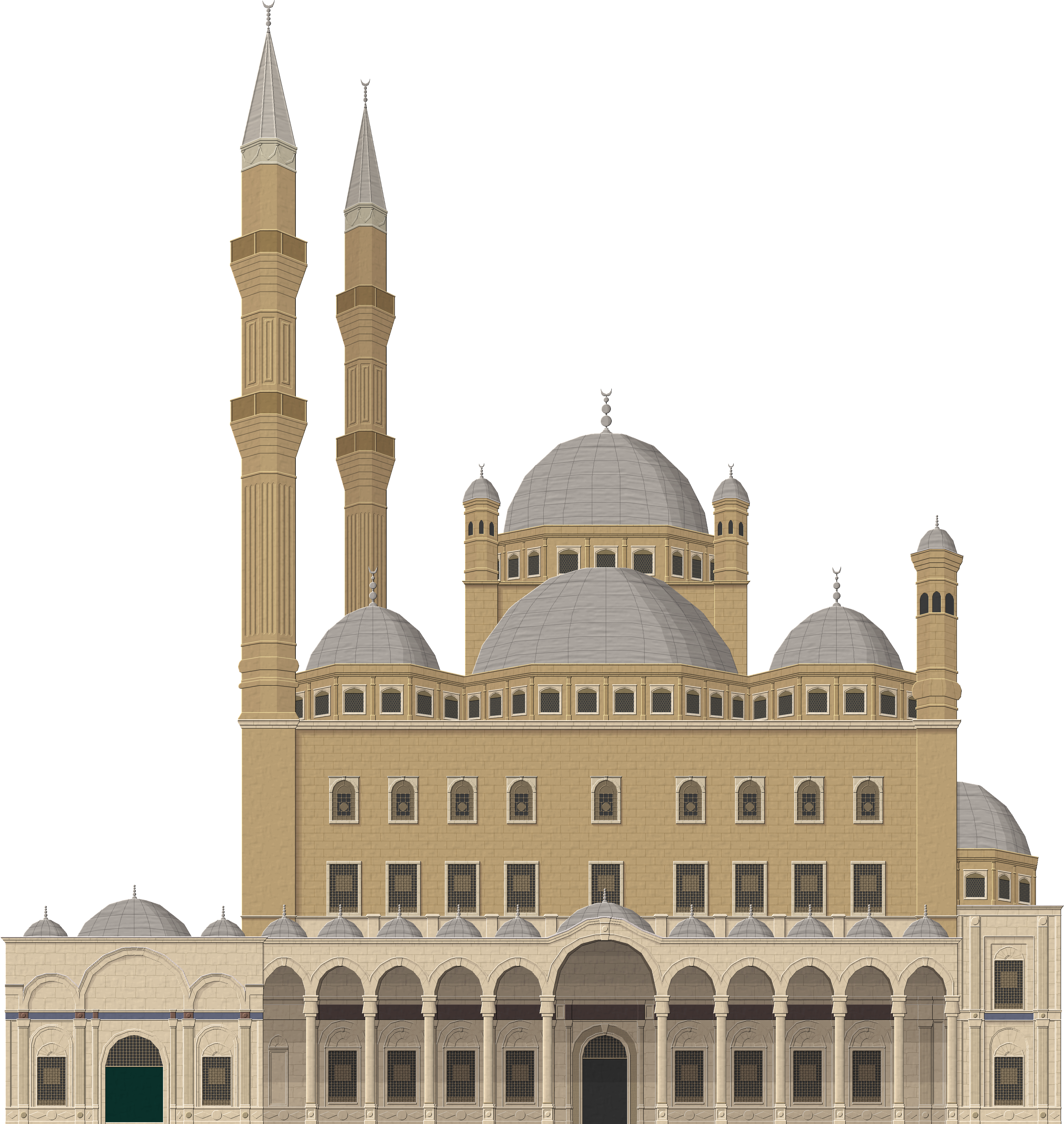 Animated Picture Of Mosque Clipart (3597x3800), Png Download