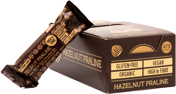 Organic Hazelnut Praline Dark Chocolate Bar - Chocolate Clipart (600x600), Png Download