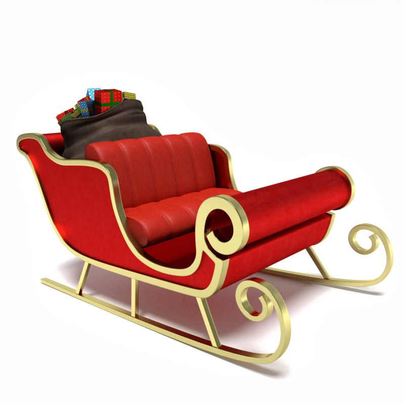 Santa Sleigh Png Image Transparent - Santa Sleigh Clipart (800x800), Png Download