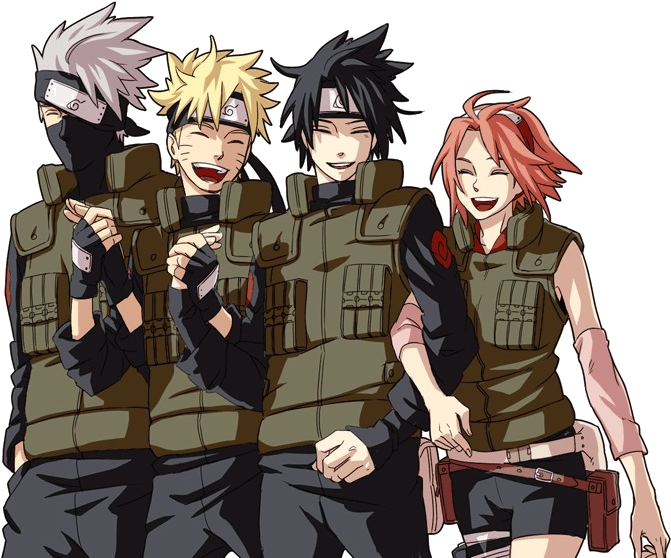 Naruto Equipe Kakashi Naruto Sasuke - Sasuke And Sakura Shippuden Clipart (700x568), Png Download