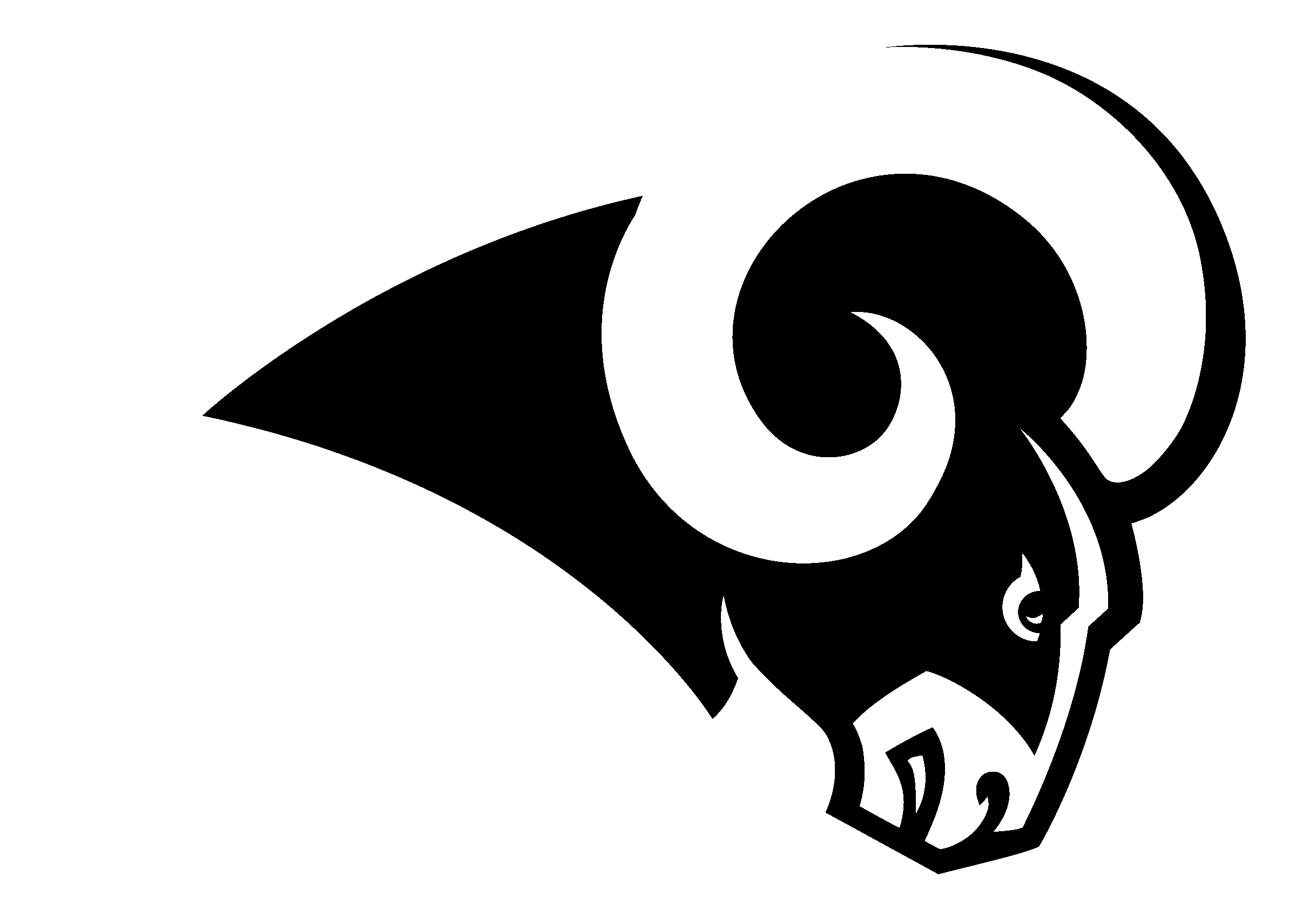 Louis Rams Logo Black And White - La Rams Clipart (2400x1712), Png Download