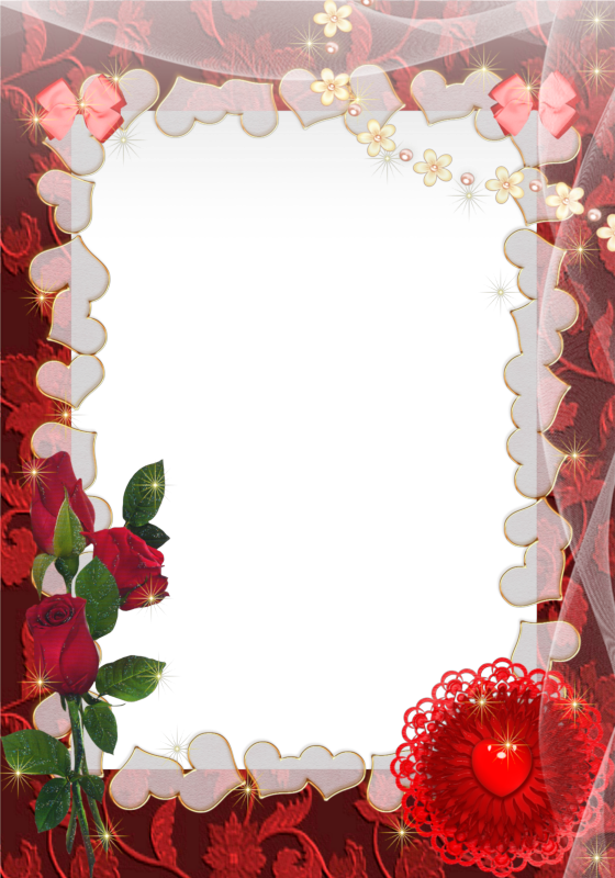 Marcos Para Fotos Románticos Verticales - Jolie Cadre Clipart (560x800), Png Download