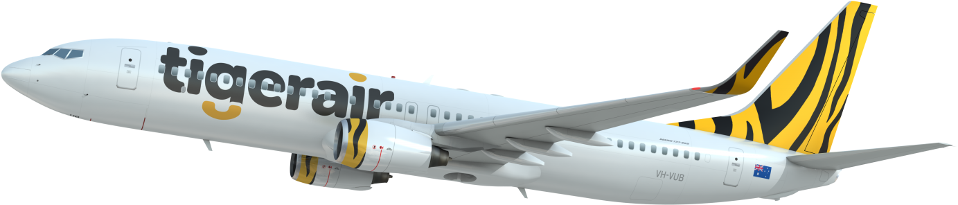Tigerair Australia A320 - Tigerair Plane Clipart (1600x331), Png Download