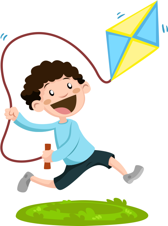 Child Motor Skill Play Clip Art Cartoon - Fly A Kite Dibujo - Png Download (573x769), Png Download