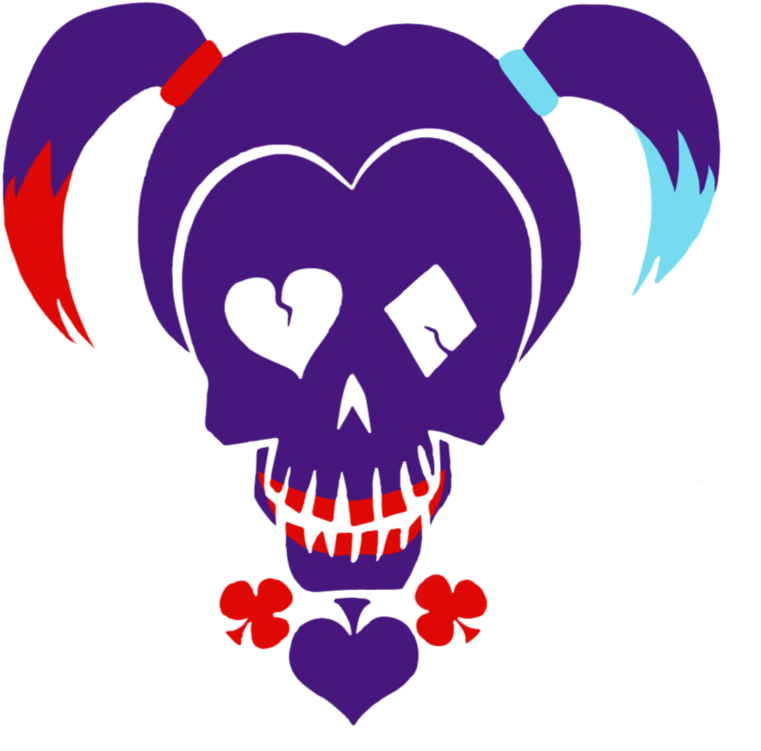 Joker - Suicide Squad Harley Quinn Skull Clipart (800x796), Png Download