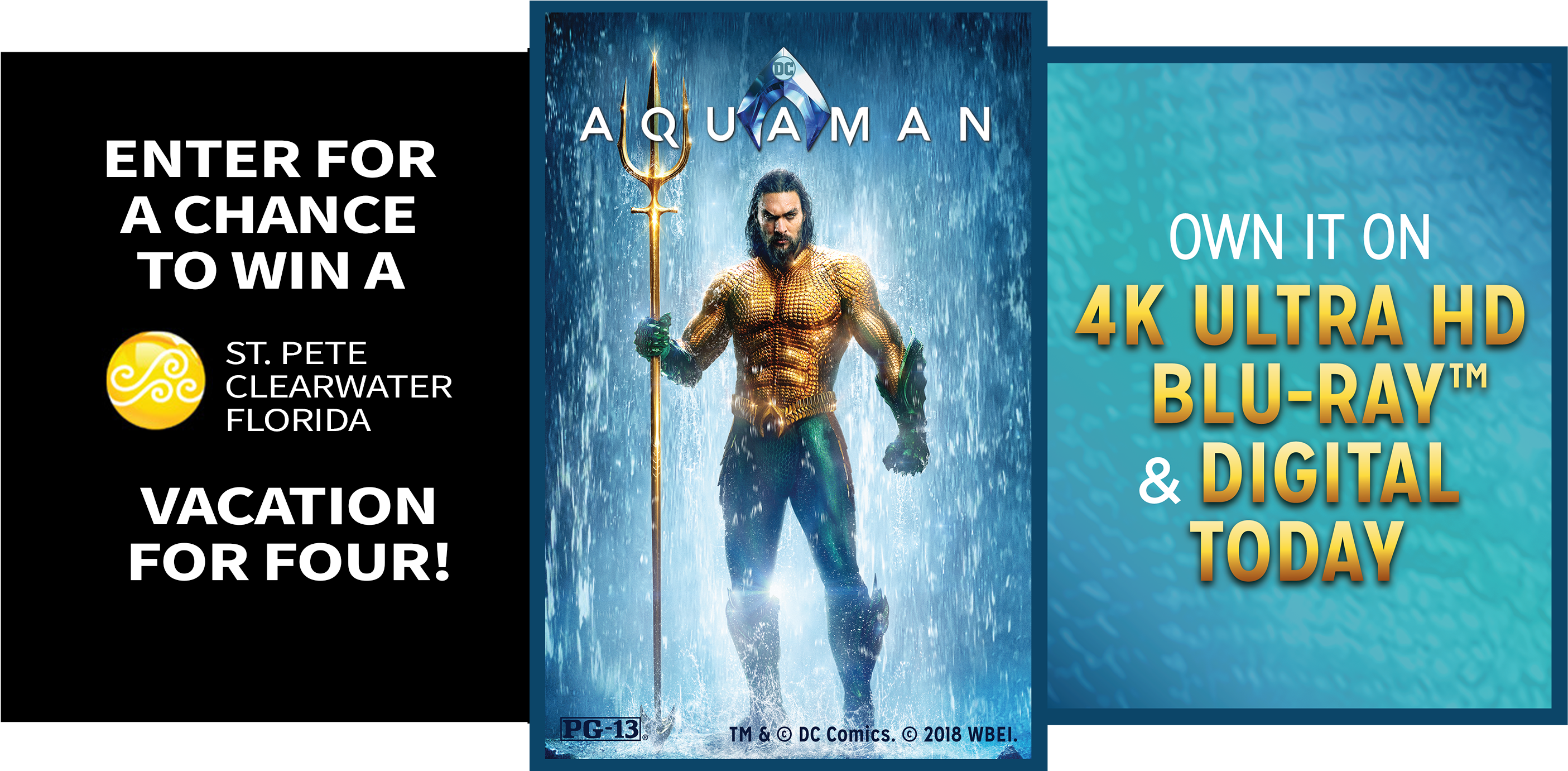 Aquaman Contest Banner Button - Aquaman 2018 Clipart (2844x1380), Png Download