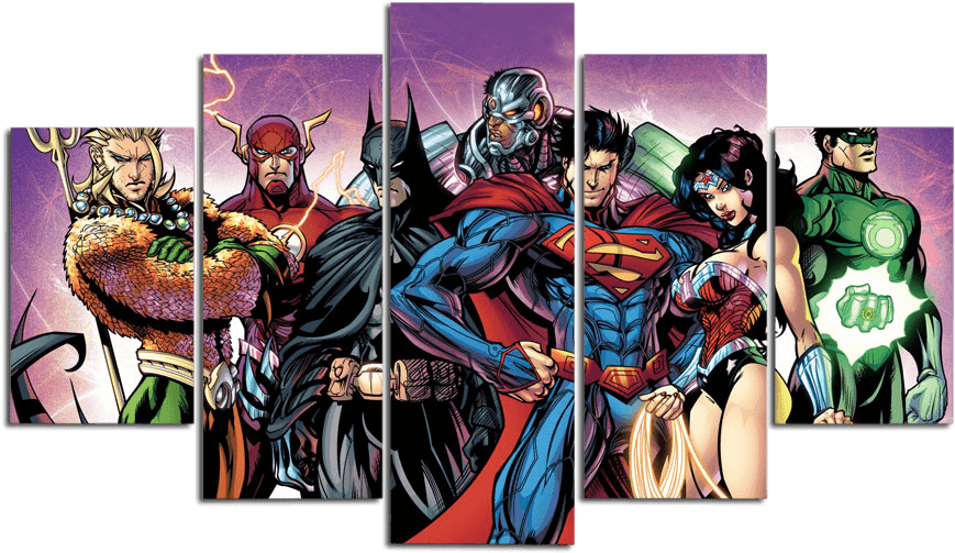 Five Piece Set - Comic Wonder Woman Justice League Clipart (1000x672), Png Download