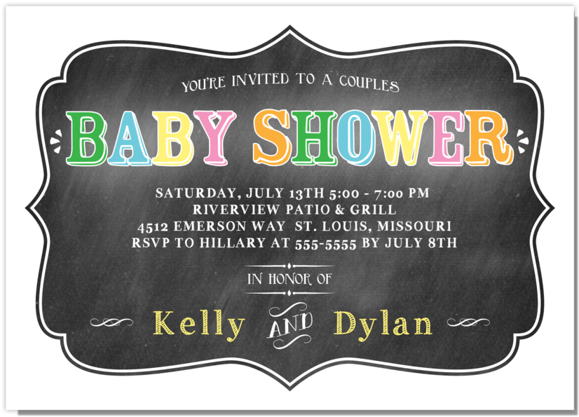 Couples Baby Shower Invitation Invitationcelebration - Sweet Sixteen Clipart (1000x714), Png Download
