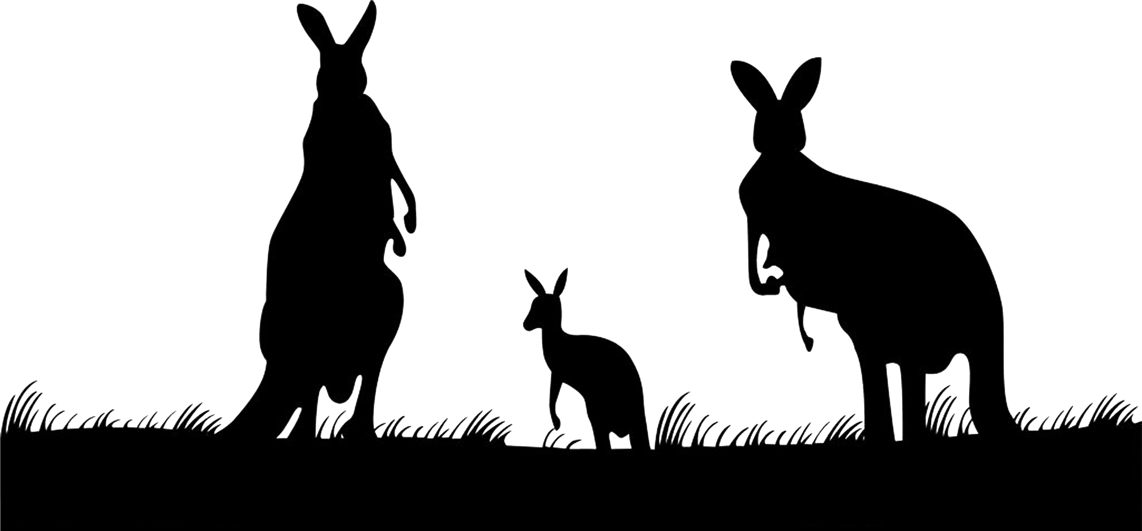 Koala Clipart Silhouette - Kangaroo Family Silhouette - Png Download (5000x5000), Png Download