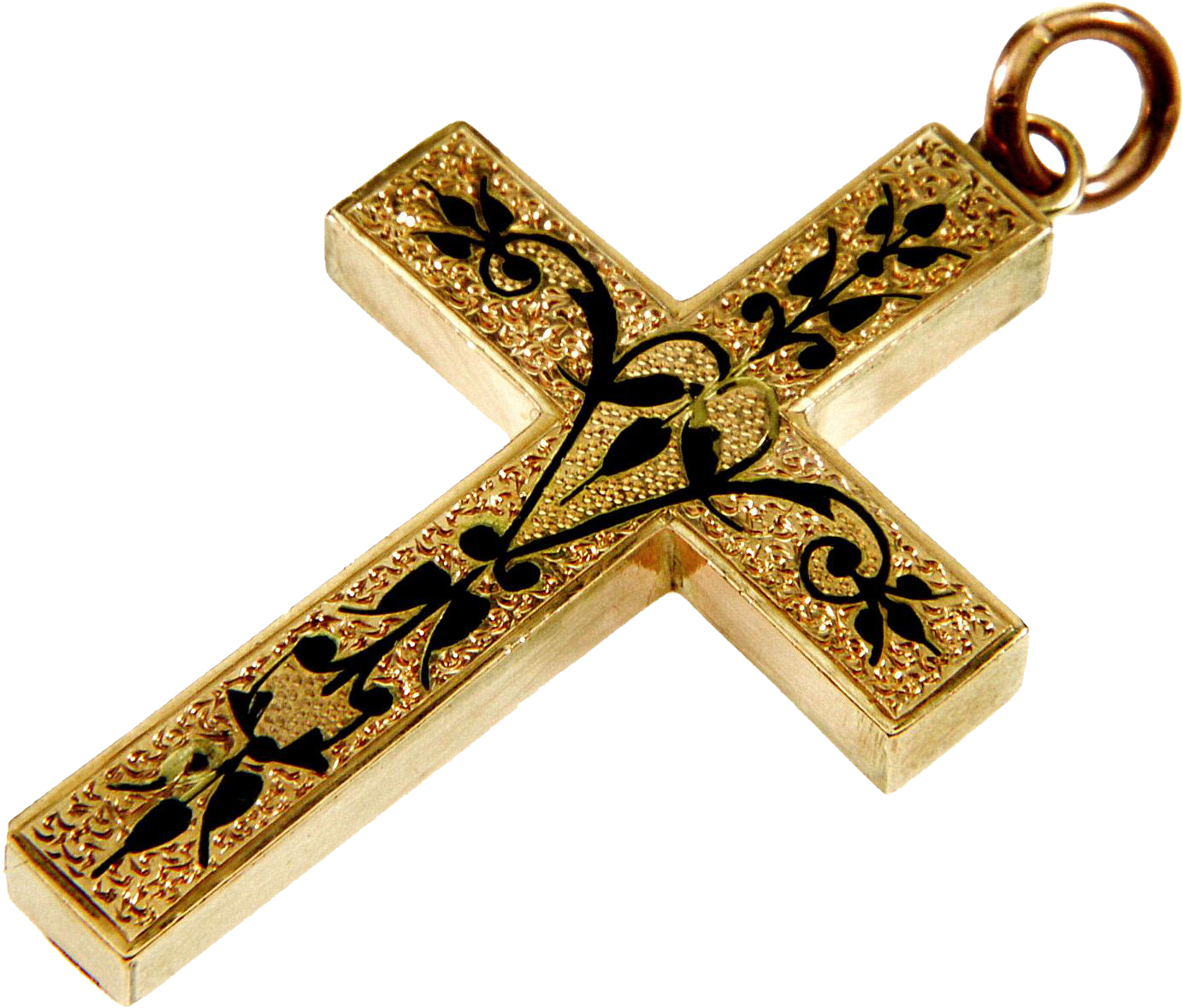 Antique Victorian 9k Rose Gold Taille D'epargne Black - Pendant Clipart (1382x1382), Png Download