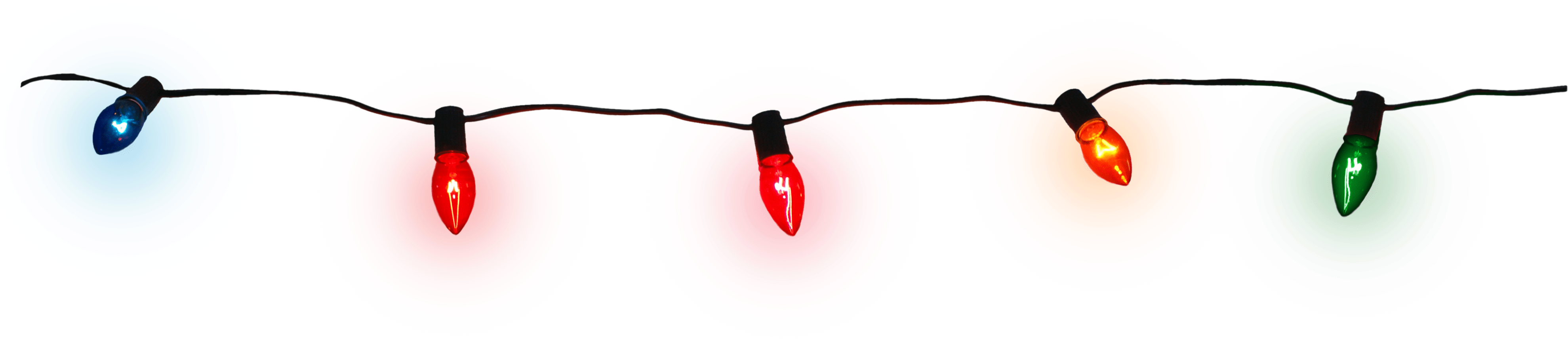 Red String Lights Png - Christmas Lights Clipart (4000x1500), Png Download